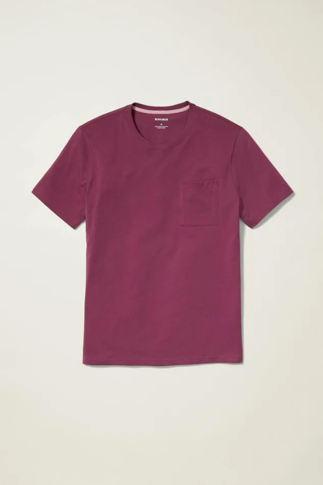 Men Organic Cotton Pocket Tee Burgundy Bonobos Short Sleeve Tees