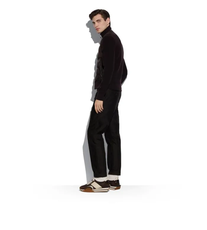 Men Outerwear Tom Ford Down Suede Front Zip Through Ebony