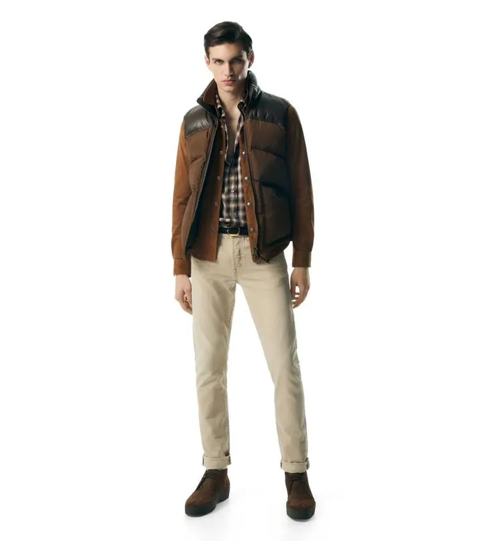 Men Outerwear Tom Ford Micro Ottoman Down Gilet Chocolate