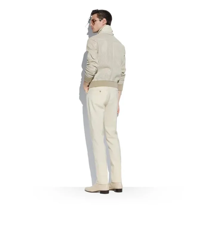Men Outerwear Tom Ford Plonge Leather Blouson Ivory Men Outerwear Tom Ford Plonge Leather Blouson Ivory