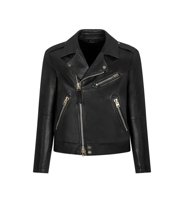 Men Outerwear Tom Ford Smooth Grain Asymmetric Biker Black