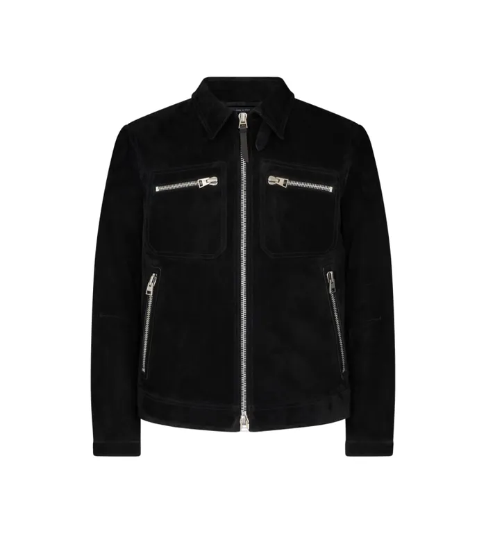 Men Outerwear Tom Ford Soft Suede Zip Blouson Black