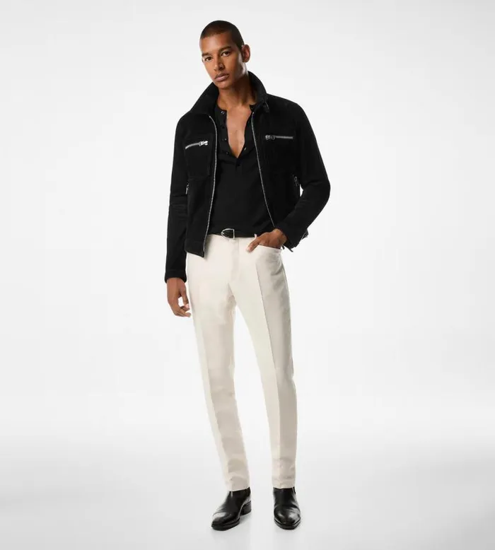Men Outerwear Tom Ford Soft Suede Zip Blouson Black Men Outerwear Tom Ford Soft Suede Zip Blouson Black
