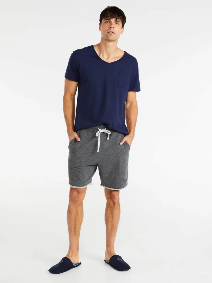 Men PA Charcoal Cut Off Sweat Charcoal Marle Peter Alexander Shorts