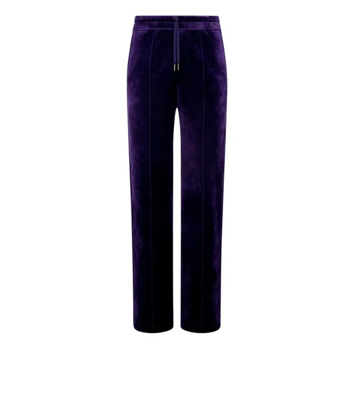 Men Pants and Shorts Tom Ford Bonded Velour Sweatpants Midnight Purple