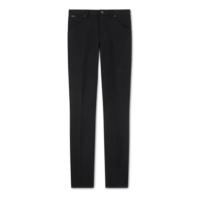 Men Pants and Shorts Tom Ford Wool Twill Sport Pant Black