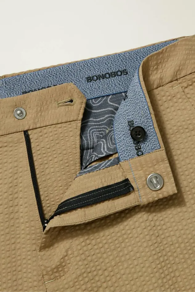Men Performance Seersucker Golf Pant Khaki Seersucker Stripe Bonobos Chinos