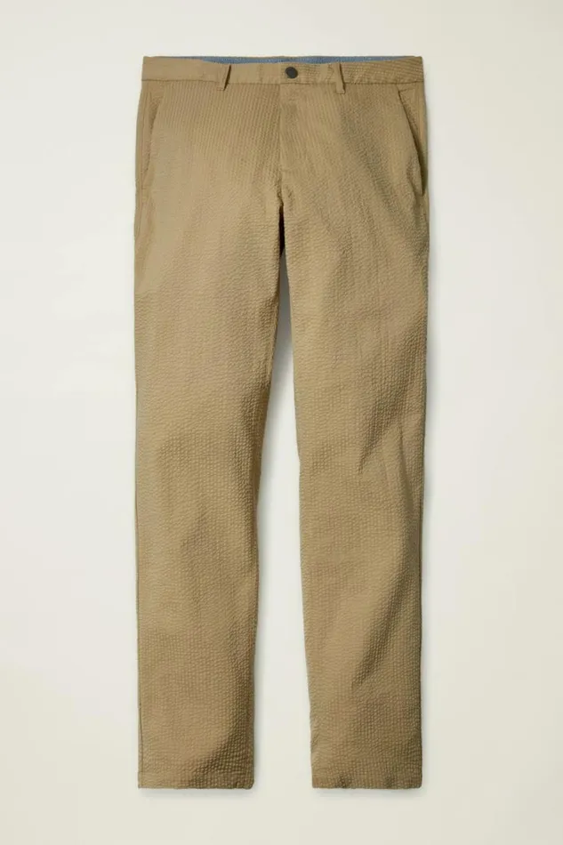 Men Performance Seersucker Golf Pant Khaki Seersucker Stripe Bonobos Chinos