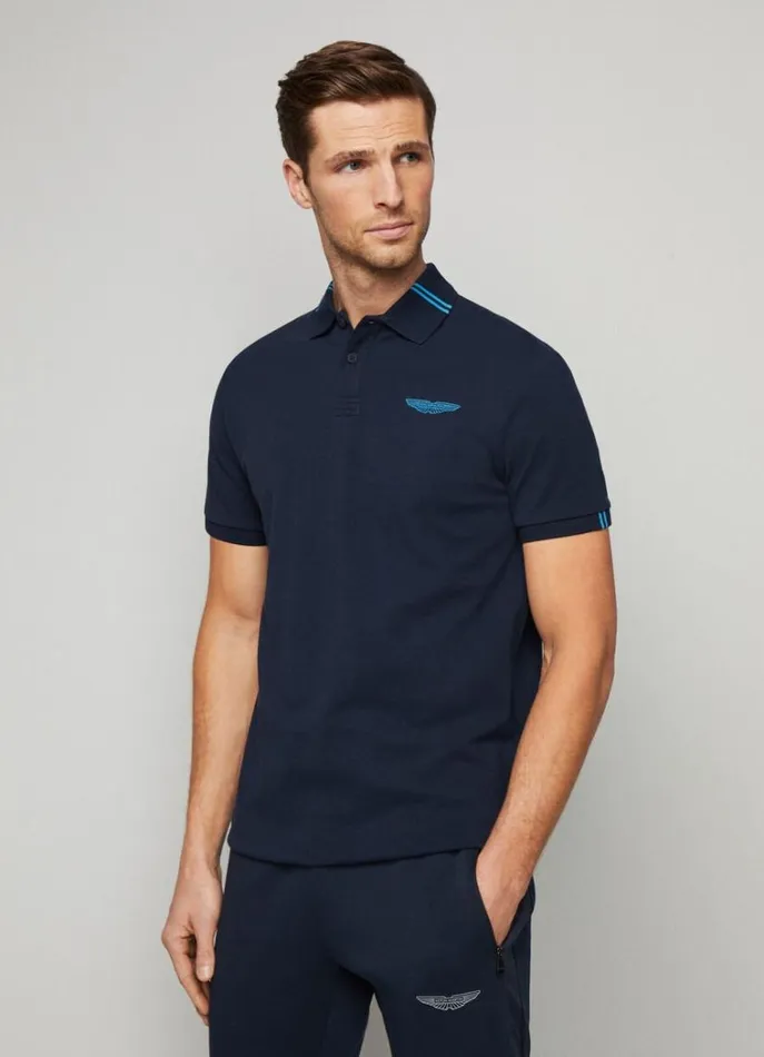 Men Polo Shirts Hackett London Aston Martin Classic Fit Polo Shirt Navy