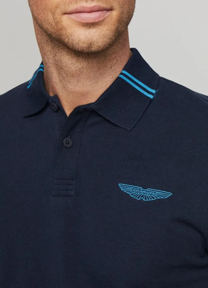 Men Polo Shirts Hackett London Aston Martin Classic Fit Polo Shirt Navy