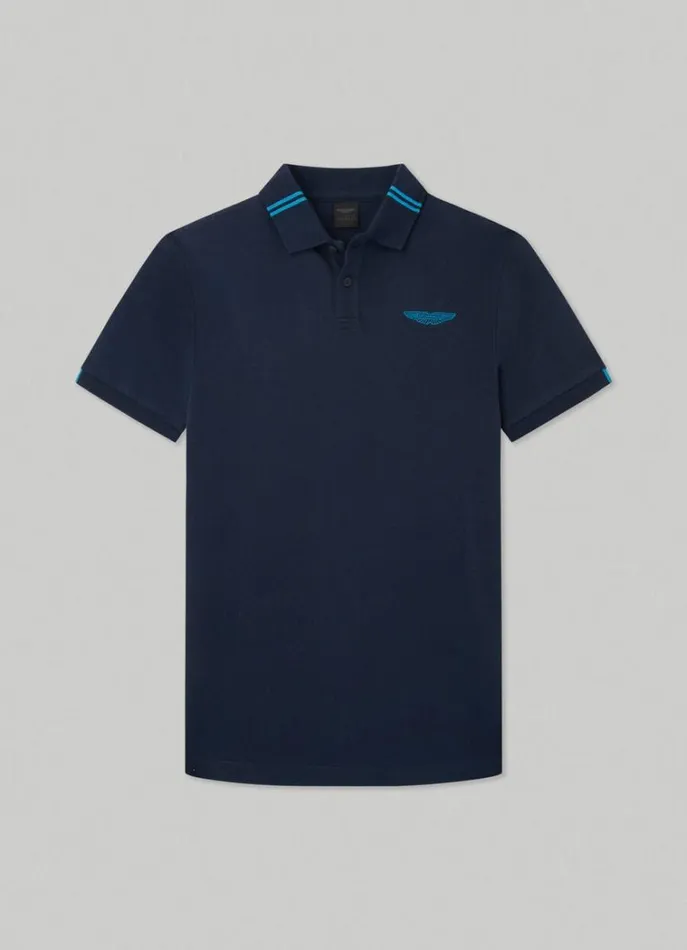 Men Polo Shirts Hackett London Aston Martin Classic Fit Polo Shirt Navy
