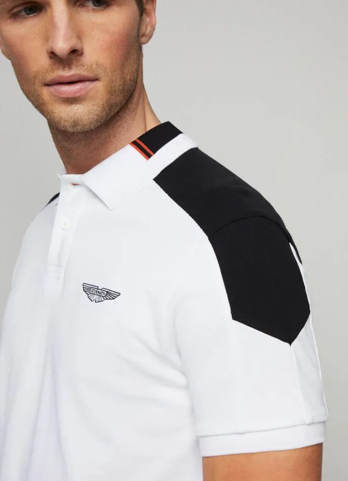 Men Polo Shirts Hackett London Aston Martin Classic Fit Polo White