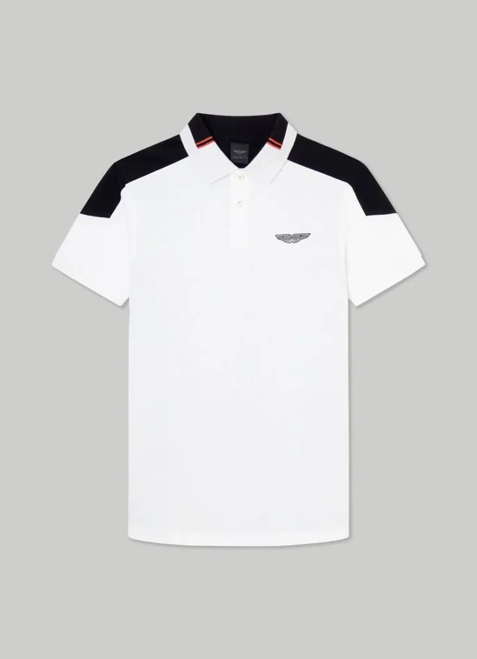 Men Polo Shirts Hackett London Aston Martin Classic Fit Polo White
