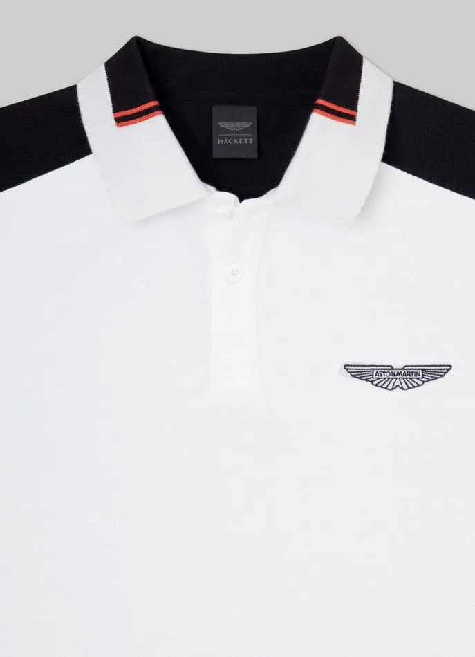 Men Polo Shirts Hackett London Aston Martin Classic Fit Polo White