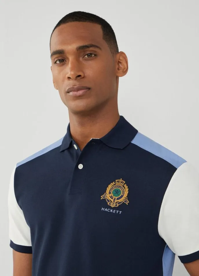 Men Polo Shirts Hackett London Classic Fit Heritage Polo Navy