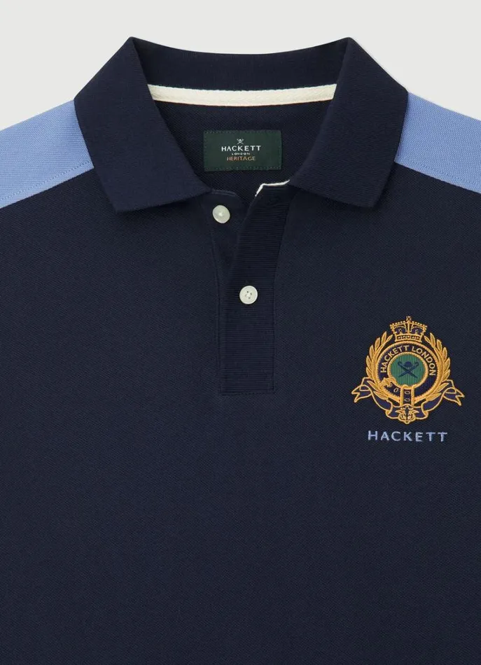 Men Polo Shirts Hackett London Classic Fit Heritage Polo Navy