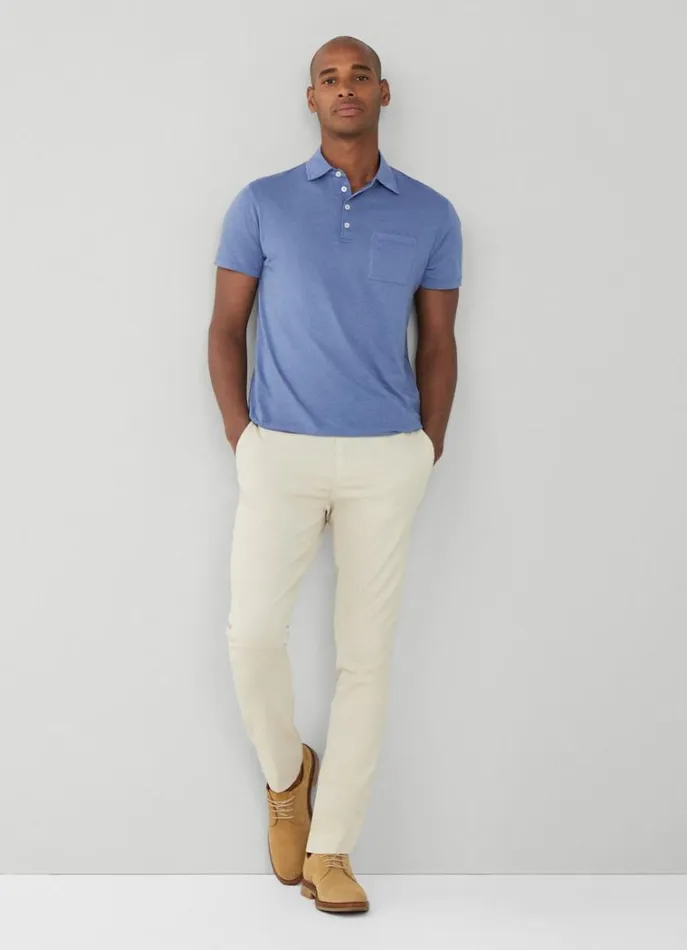 Men Polo Shirts Hackett London Classic Fit Knit Polo Avio