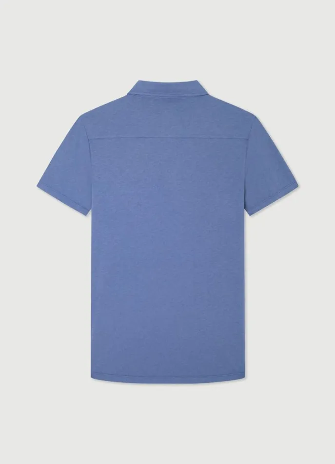 Men Polo Shirts Hackett London Classic Fit Knit Polo Avio
