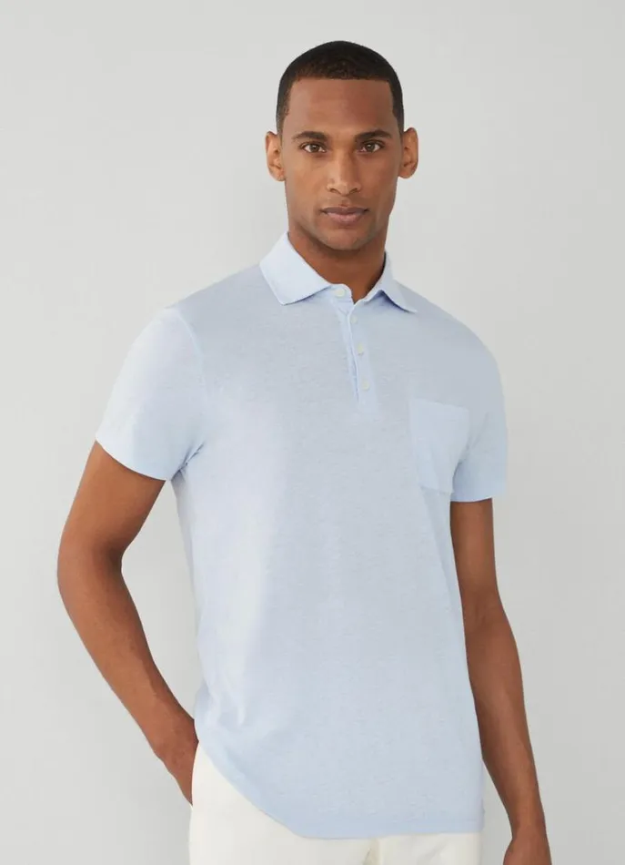 Men Polo Shirts Hackett London Classic Fit Knit Polo Heather