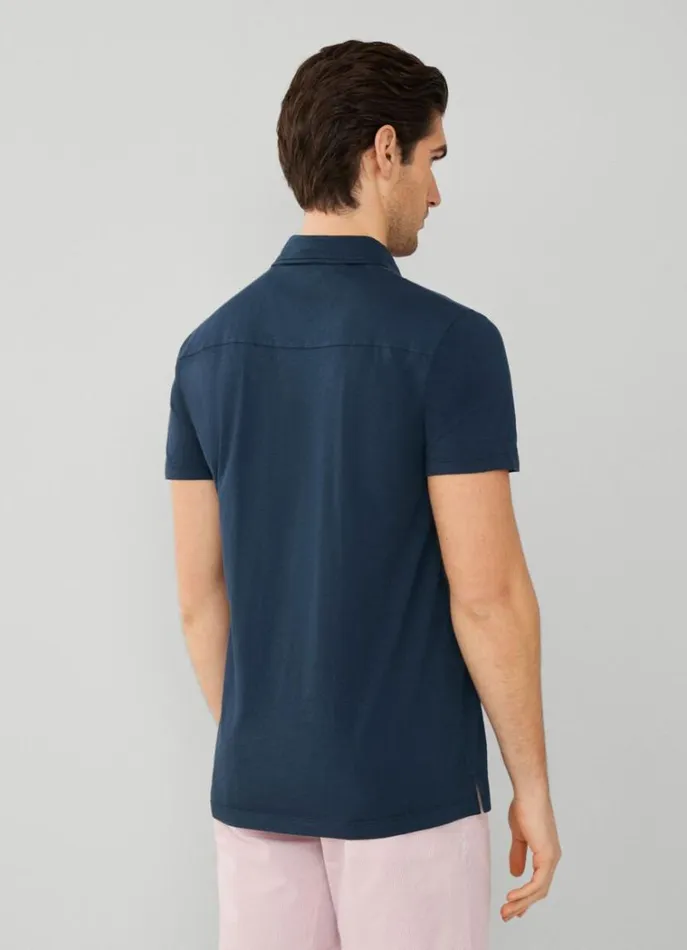 Men Polo Shirts Hackett London Classic Fit Knit Polo Navy