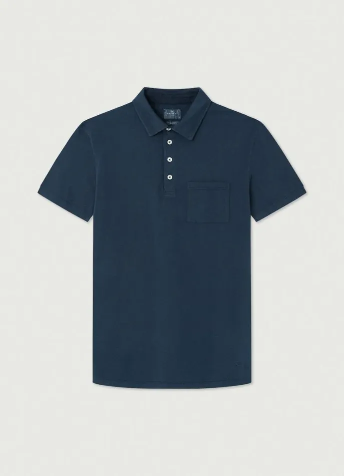 Men Polo Shirts Hackett London Classic Fit Knit Polo Navy