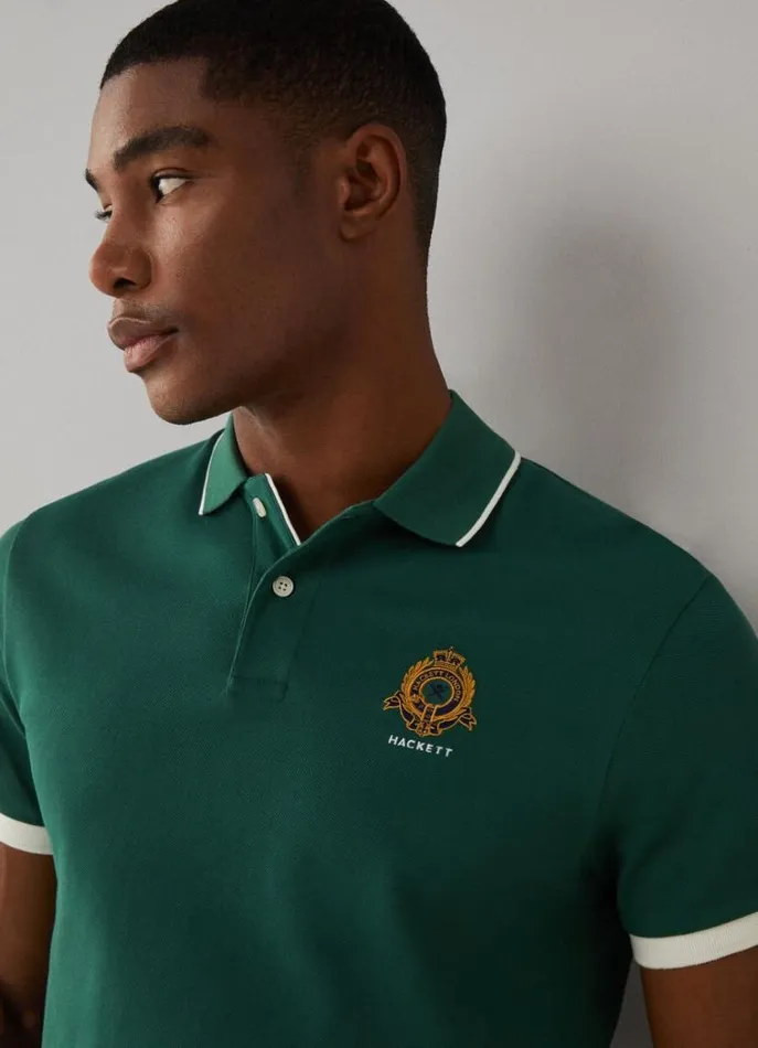 Men Polo Shirts Hackett London Classic Fit Piqu Heritage Polo Green
