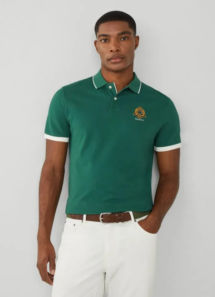 Men Polo Shirts Hackett London Classic Fit Piqu Heritage Polo Green