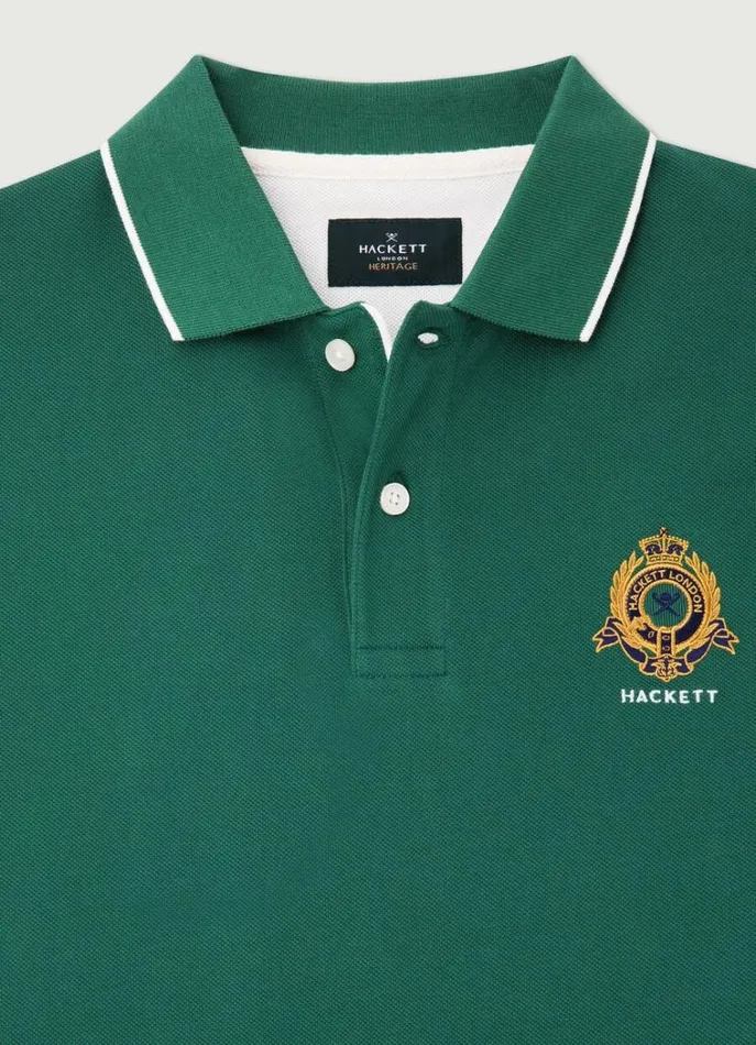Men Polo Shirts Hackett London Classic Fit Piqu Heritage Polo Green