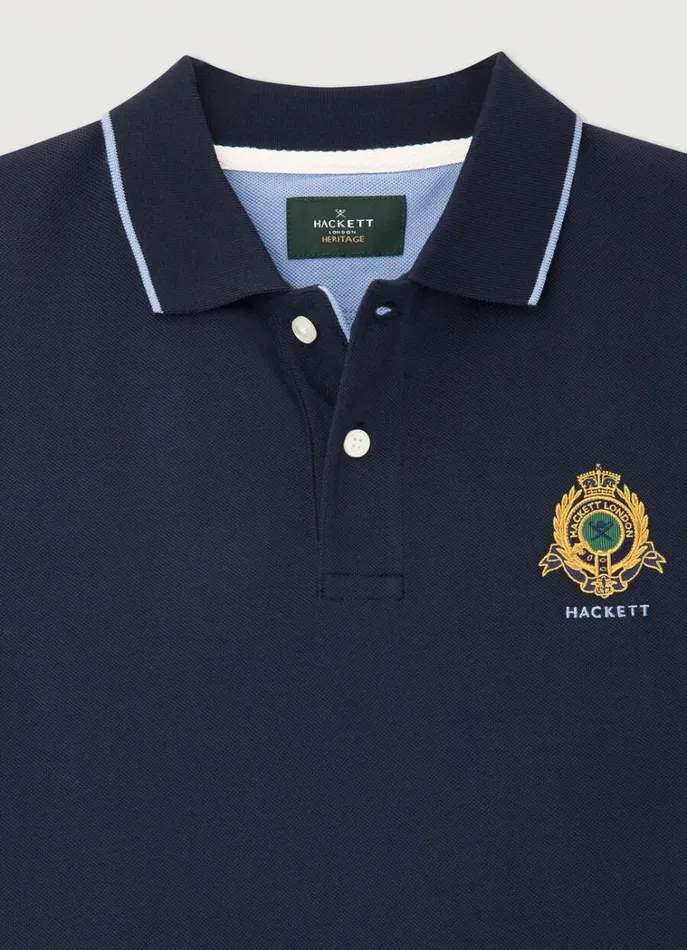 Men Polo Shirts Hackett London Classic Fit Piqu Heritage Polo Navy