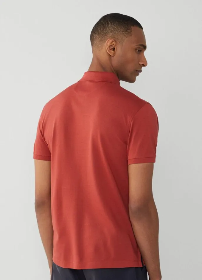 Men Polo Shirts Hackett London Classic Fit Polo Shirt Rust Orange