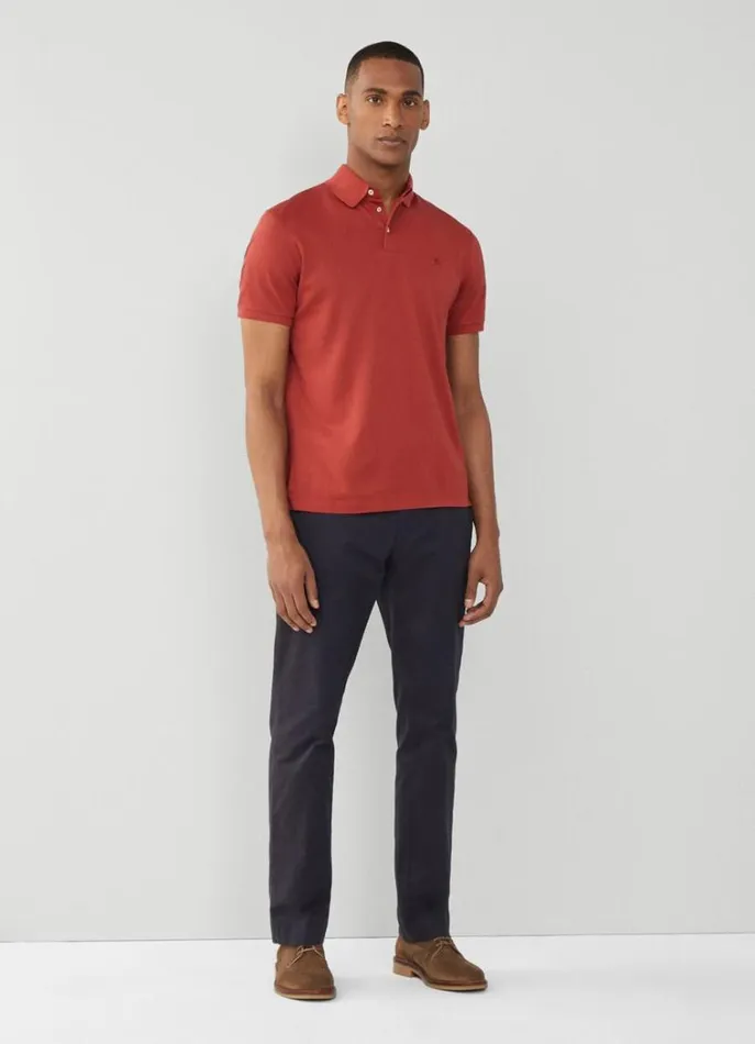 Men Polo Shirts Hackett London Classic Fit Polo Shirt Rust Orange