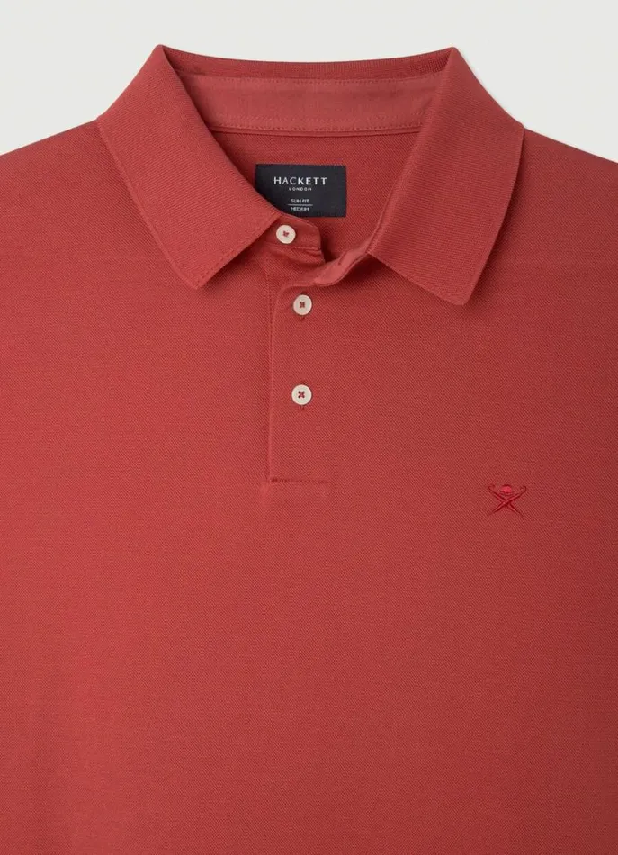 Men Polo Shirts Hackett London Classic Fit Polo Shirt Rust Orange
