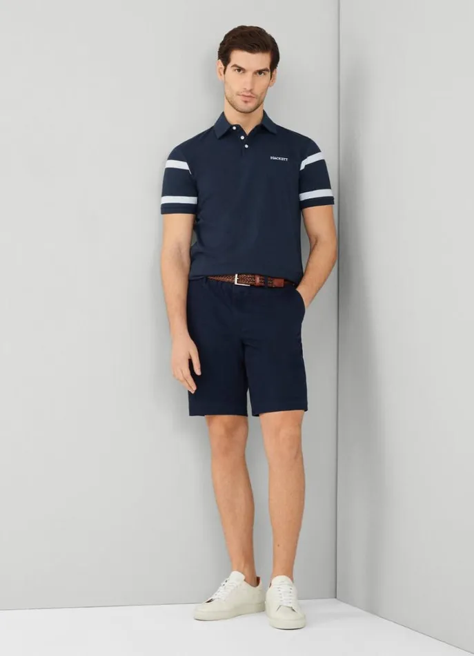 Men Polo Shirts Hackett London Classic Fit Striped Heritage Polo Navy