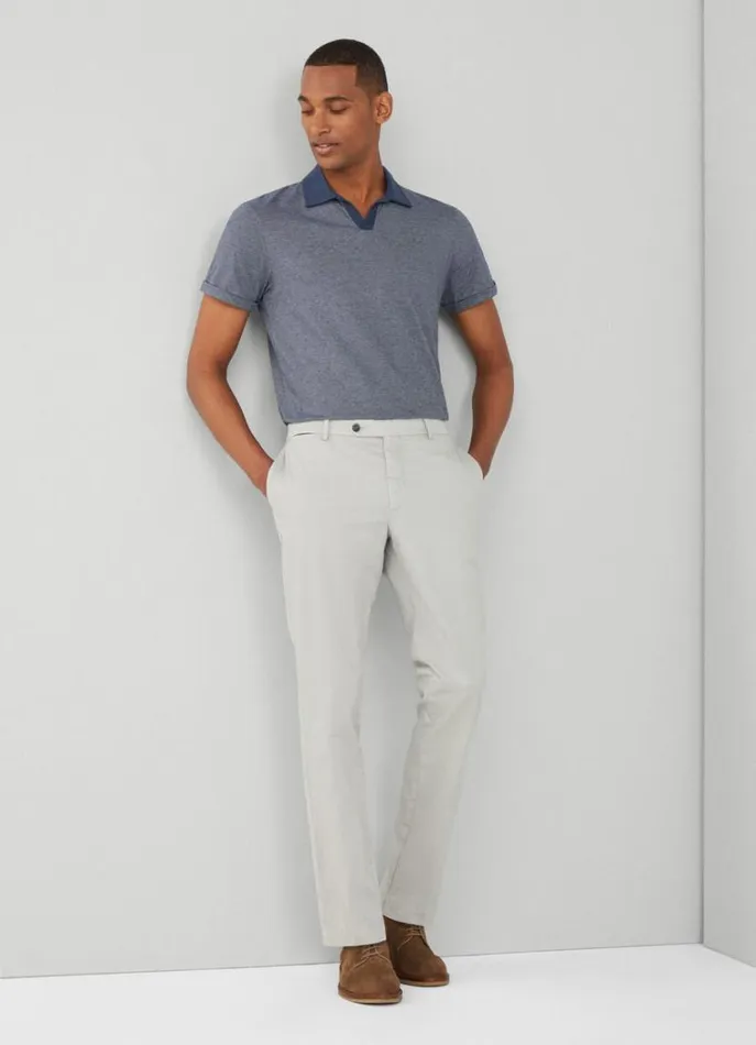 Men Polo Shirts Hackett London Classic Fit Striped Polo Navy