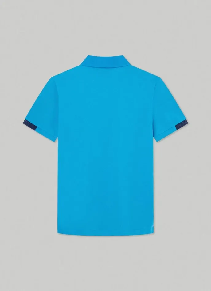 Men Polo Shirts Hackett London Hackett Sport Slim Fit Polo Hypa Blue
