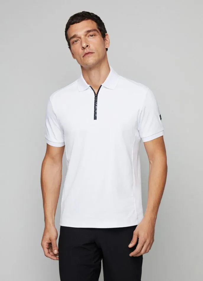 Men Polo Shirts Hackett London Hackett Sport Slim Fit Polo White