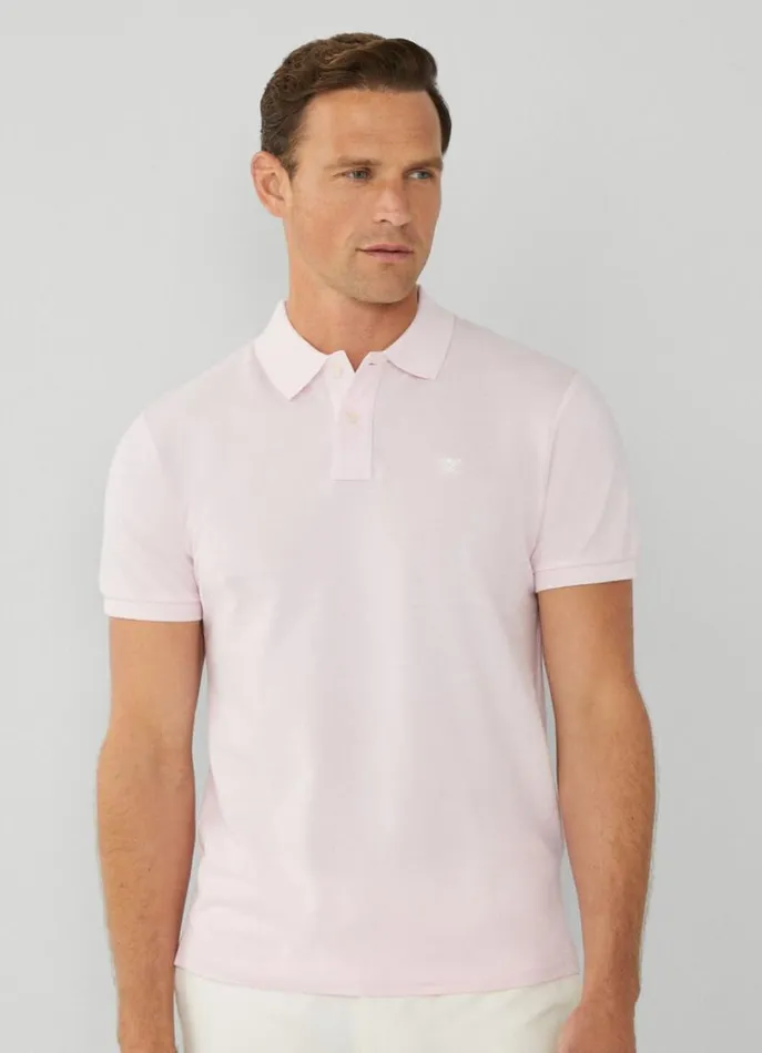 Men Polo Shirts Hackett London Slim Fit Pique Polo Shirt College Pink