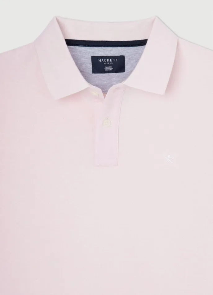 Men Polo Shirts Hackett London Slim Fit Pique Polo Shirt College Pink