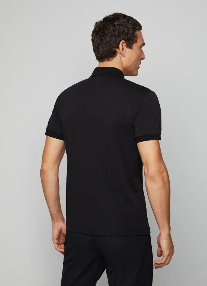 Men Polo Shirts Hackett London Slim Fit Stretch Polo Shirt Black