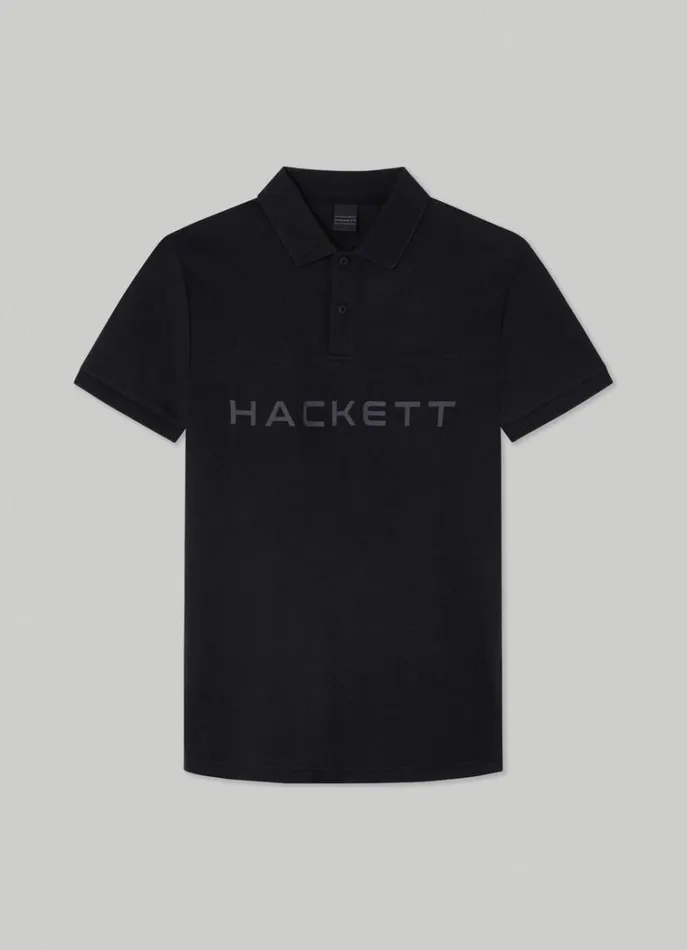 Men Polo Shirts Hackett London Slim Fit Stretch Polo Shirt Black