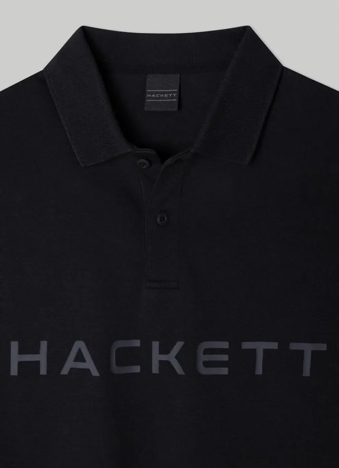 Men Polo Shirts Hackett London Slim Fit Stretch Polo Shirt Black
