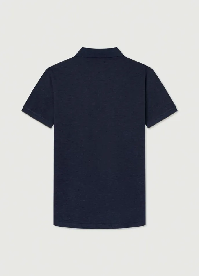 Men Polo Shirts Hackett London Slim Fit Wool And Silk Pique Polo Navy