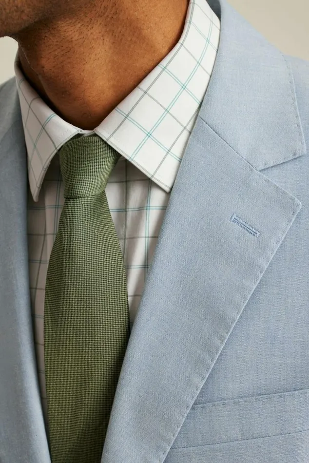 Men Portuguese Stretch Chambray Suit Jacket Light Blue Chambray Bonobos Blazers and Sport Coats