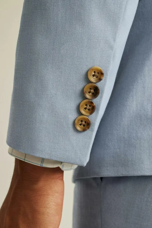 Men Portuguese Stretch Chambray Suit Jacket Light Blue Chambray Bonobos Blazers and Sport Coats
