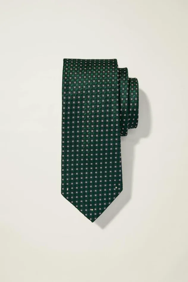 Men Premium Necktie Green June Bug Geo Bonobos Ties and Pocket Squares