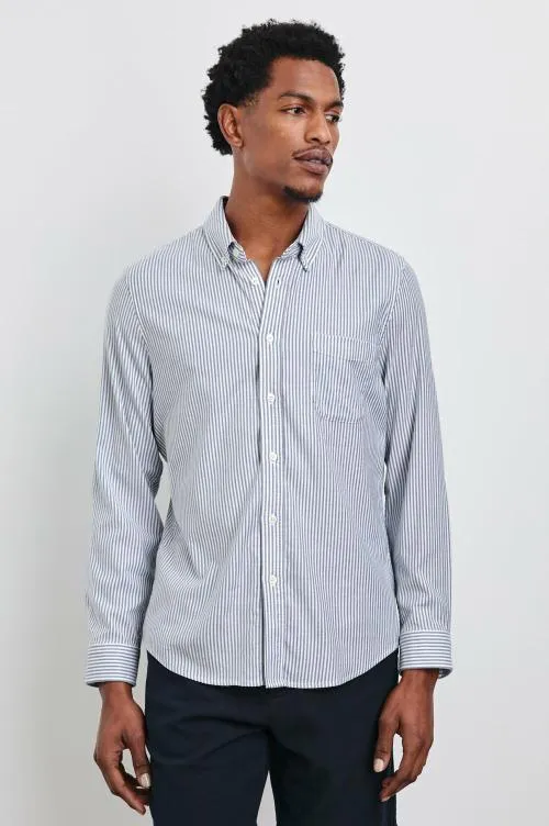 Men Rails Shirts Vance Shirt Blue White Stripe