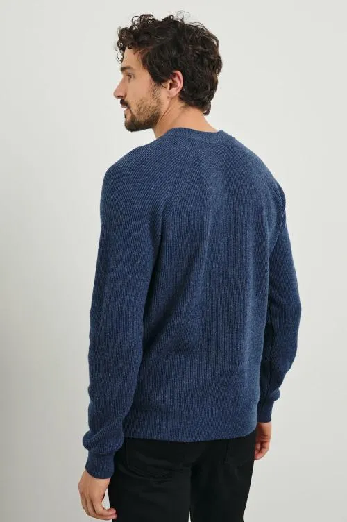 Men Rails Sweaters Ansel Sweater Blue Melange Men Rails Sweaters Ansel Sweater Blue Melange