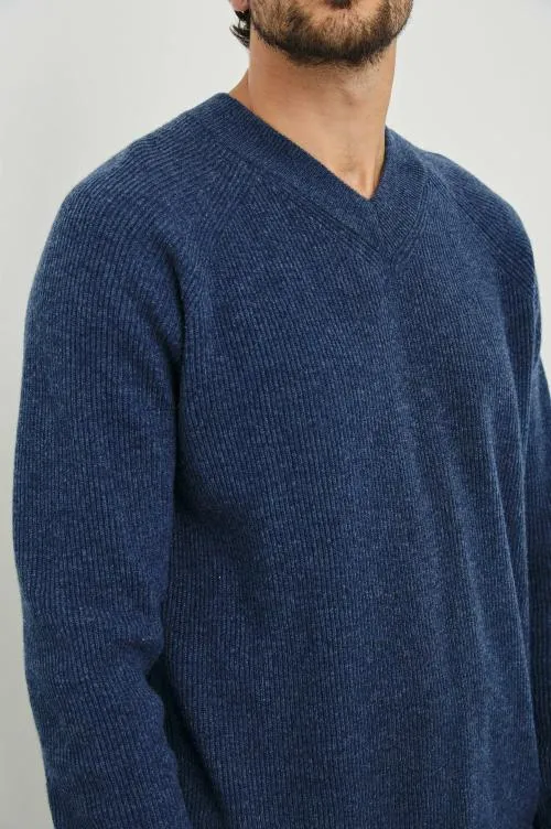 Men Rails Sweaters Ansel Sweater Blue Melange Men Rails Sweaters Ansel Sweater Blue Melange
