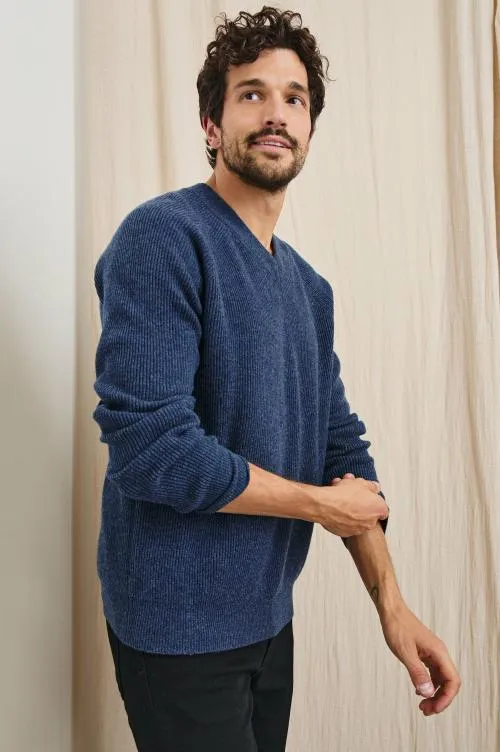 Men Rails Sweaters Ansel Sweater Blue Melange Men Rails Sweaters Ansel Sweater Blue Melange