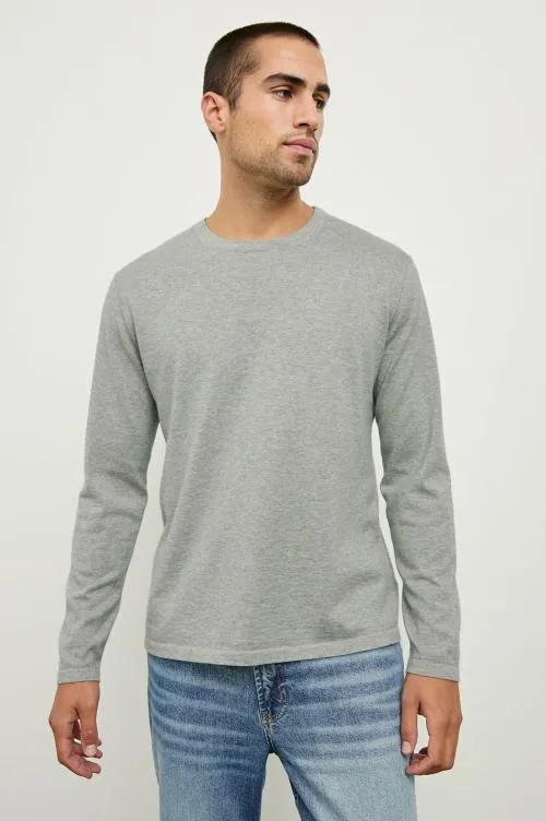 Men Rails TShirts and Polos Quentin Cotton Cashmere Long Sleeve Tee Heather Grey Men Rails TShirts and Polos Quentin Cotton Cashmere Long Sleeve Tee Heather Grey